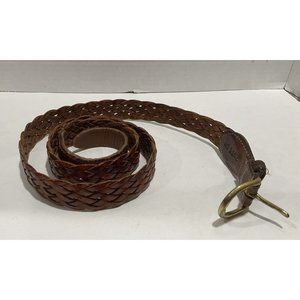Men’s Leather Belt Brown Braided Leather 40” #1162